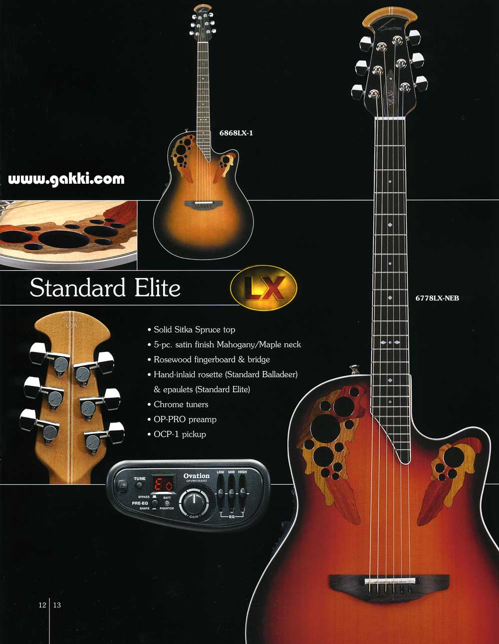 ペットおり ヤフオク! - Ovation MODEL 6868LX USA ギター 器