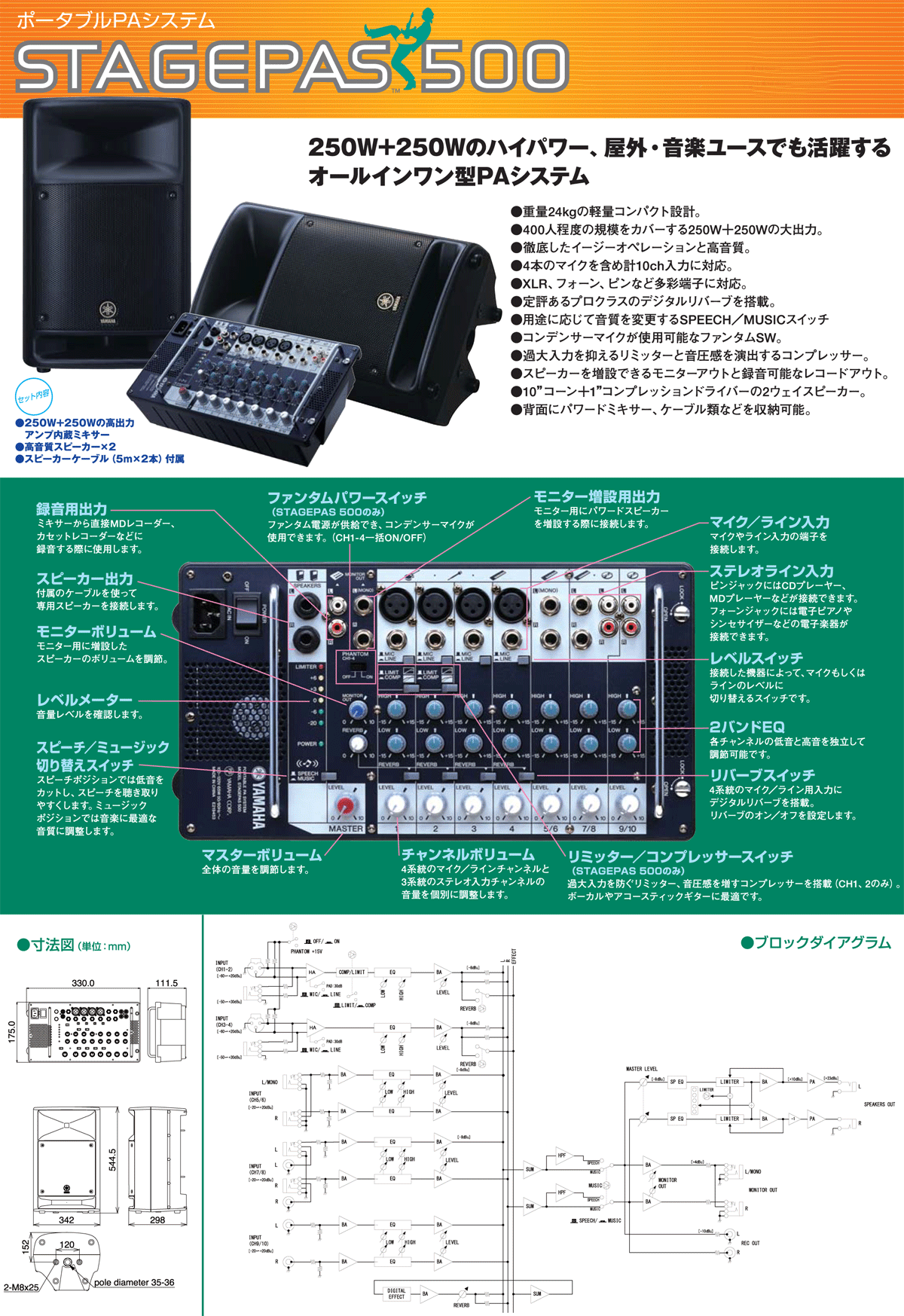 YAMAHAポータブルＰＡシステム【ガッキコム】