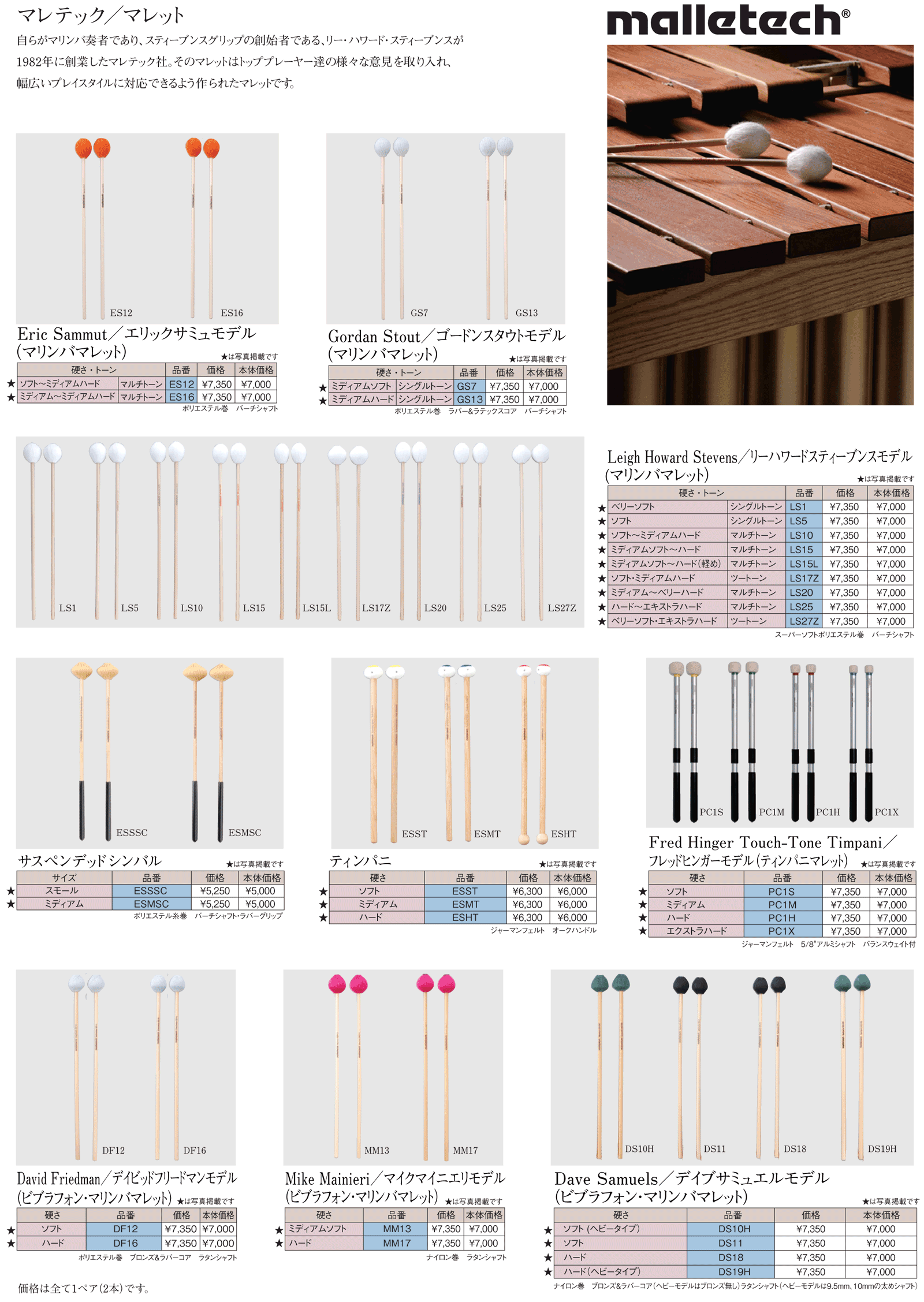 PROMARK プロマーク ヴィブラフォンマレット Andrew Markworth Hard Vibraphone Mallet  AM7R｜パーカッション、打楽器